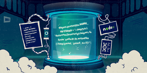 Exploiting prototype pollution in Node without the filesystem